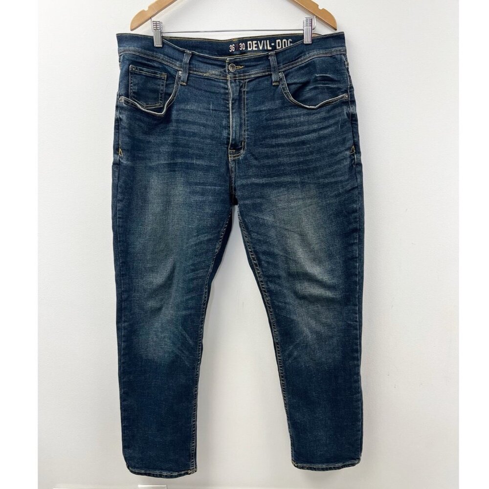 Devil Dog Mens Jeans 36 X 30 Medium Dark Wash